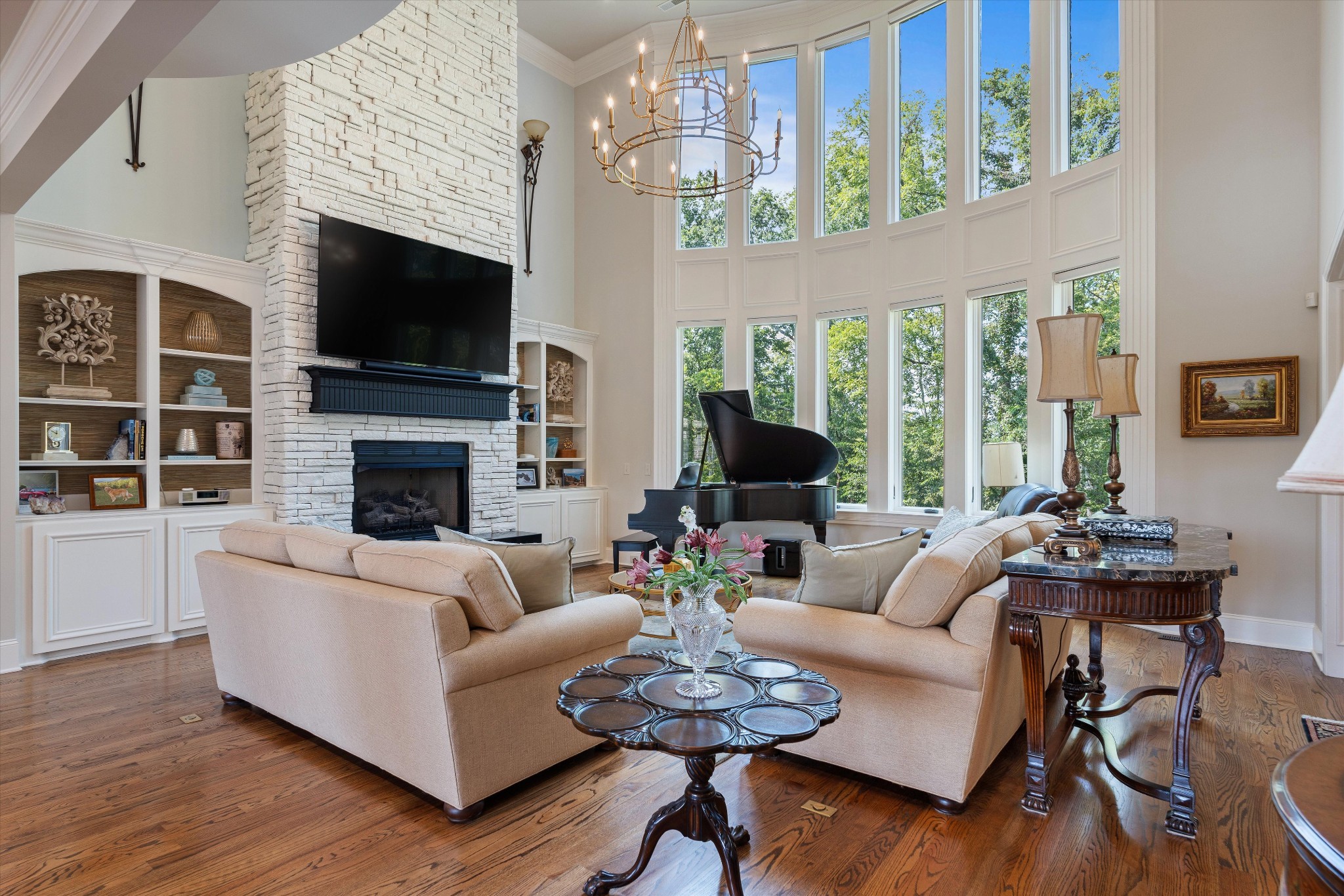 1521 Registry Row Arrington, TN 37014 - Photo 9 of 54 a living room with furniture a fireplace and a flat screen tv