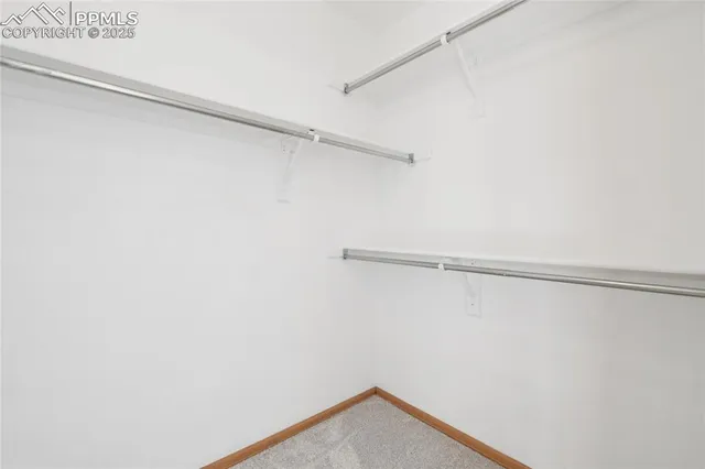 a view of small space with racks on the wall