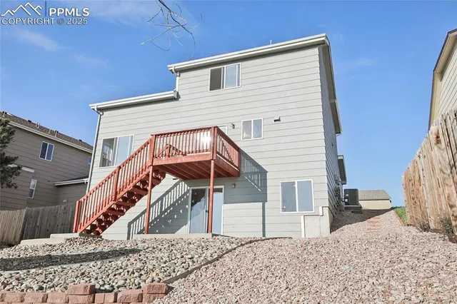 a view of a house with a small space