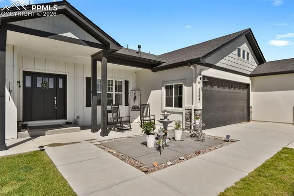 a view of a house with patio