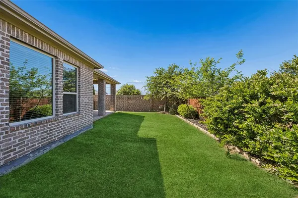 a view of a backyard with plants and a backyard
