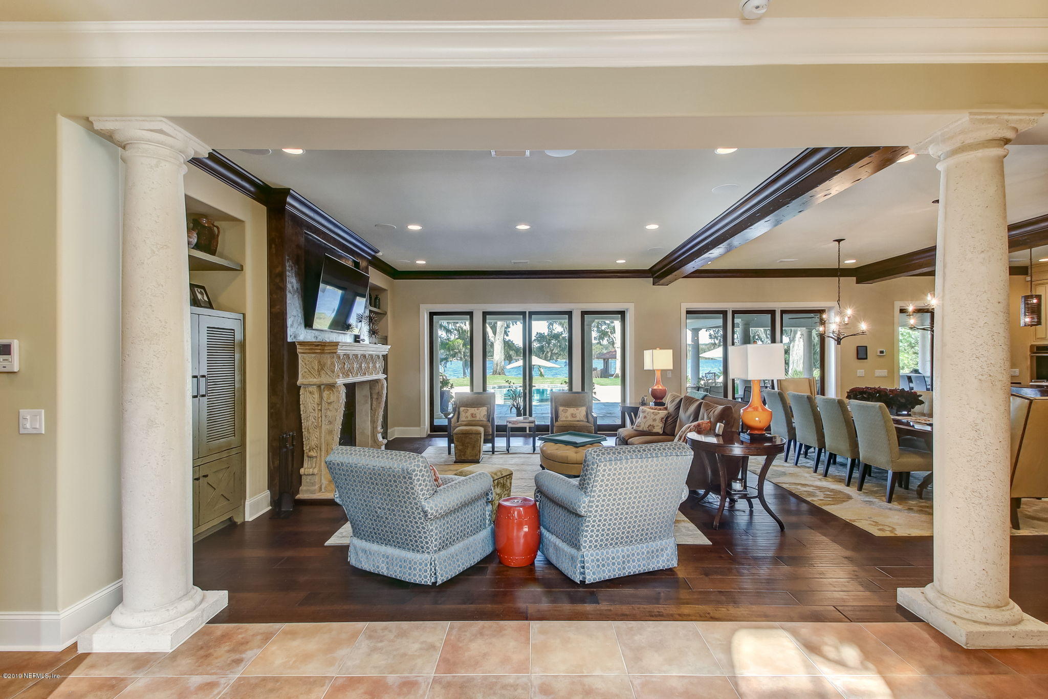 1895 Bishop Estates Road Jacksonville, FL 32259 - Photo 7 of 102 a living room with fireplace furniture and a large window