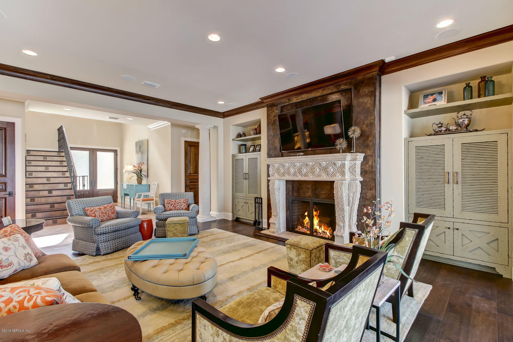 1895 Bishop Estates Road Jacksonville, FL 32259 - Photo 91 of 102 a living room with furniture and a fireplace