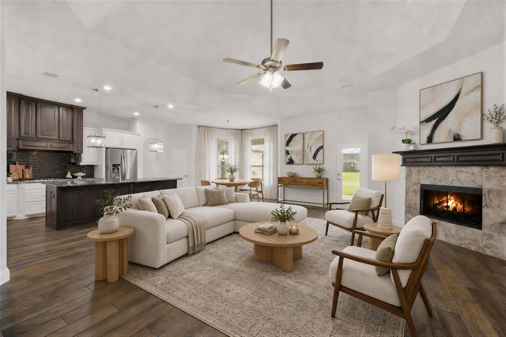 4341 Rush Road Midlothian, TX 76065 - Photo 3 of 39 *Virtual Staging* Large living room open to the kitchen and dining area