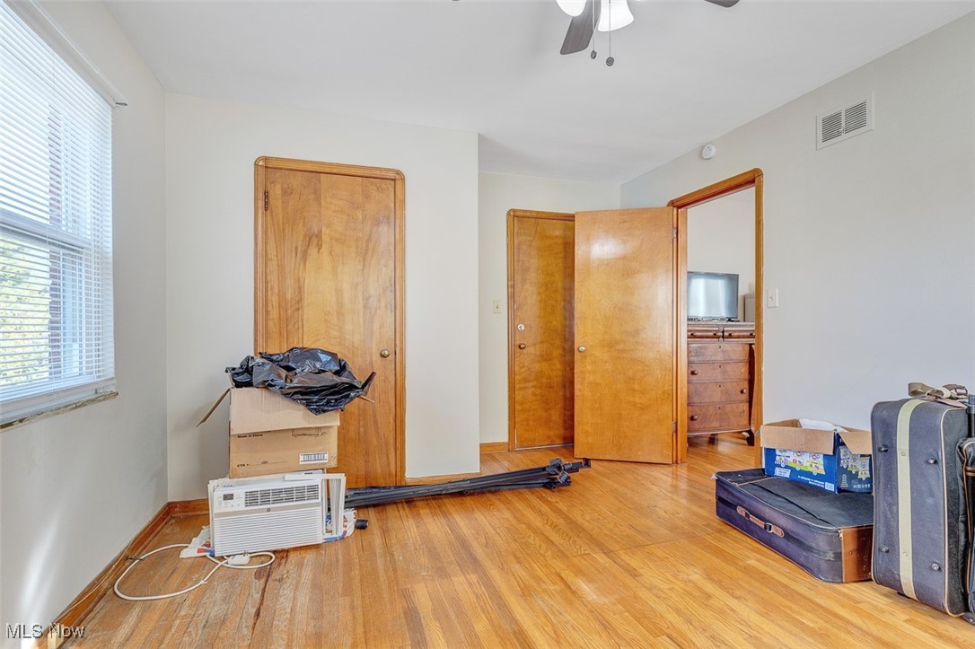 6136 Ridge Road Cleveland, OH 44129 - Photo 29 of 40 Workout room featuring wood finished floors and a ceiling fan
