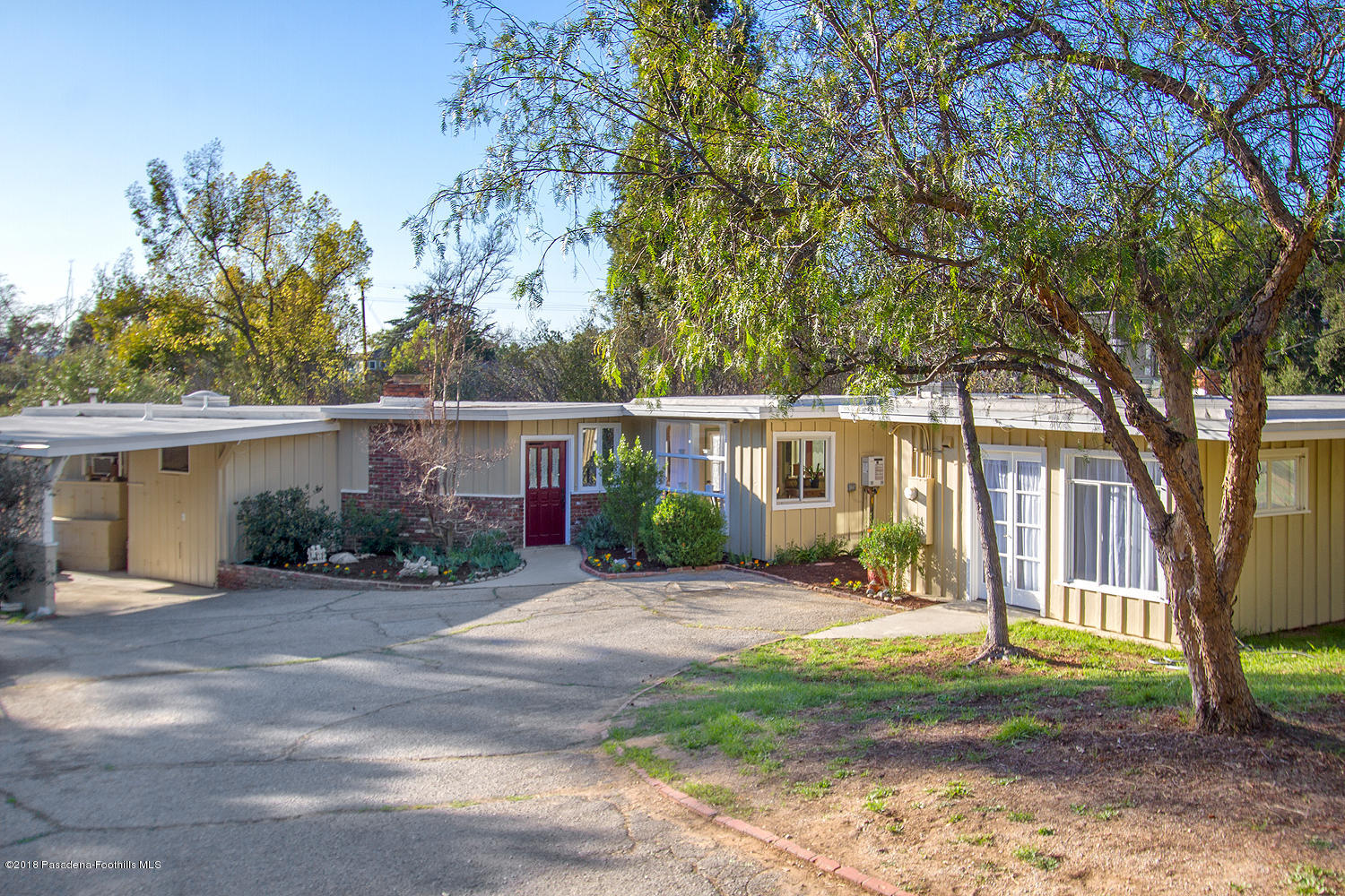 a view of a house with a patio