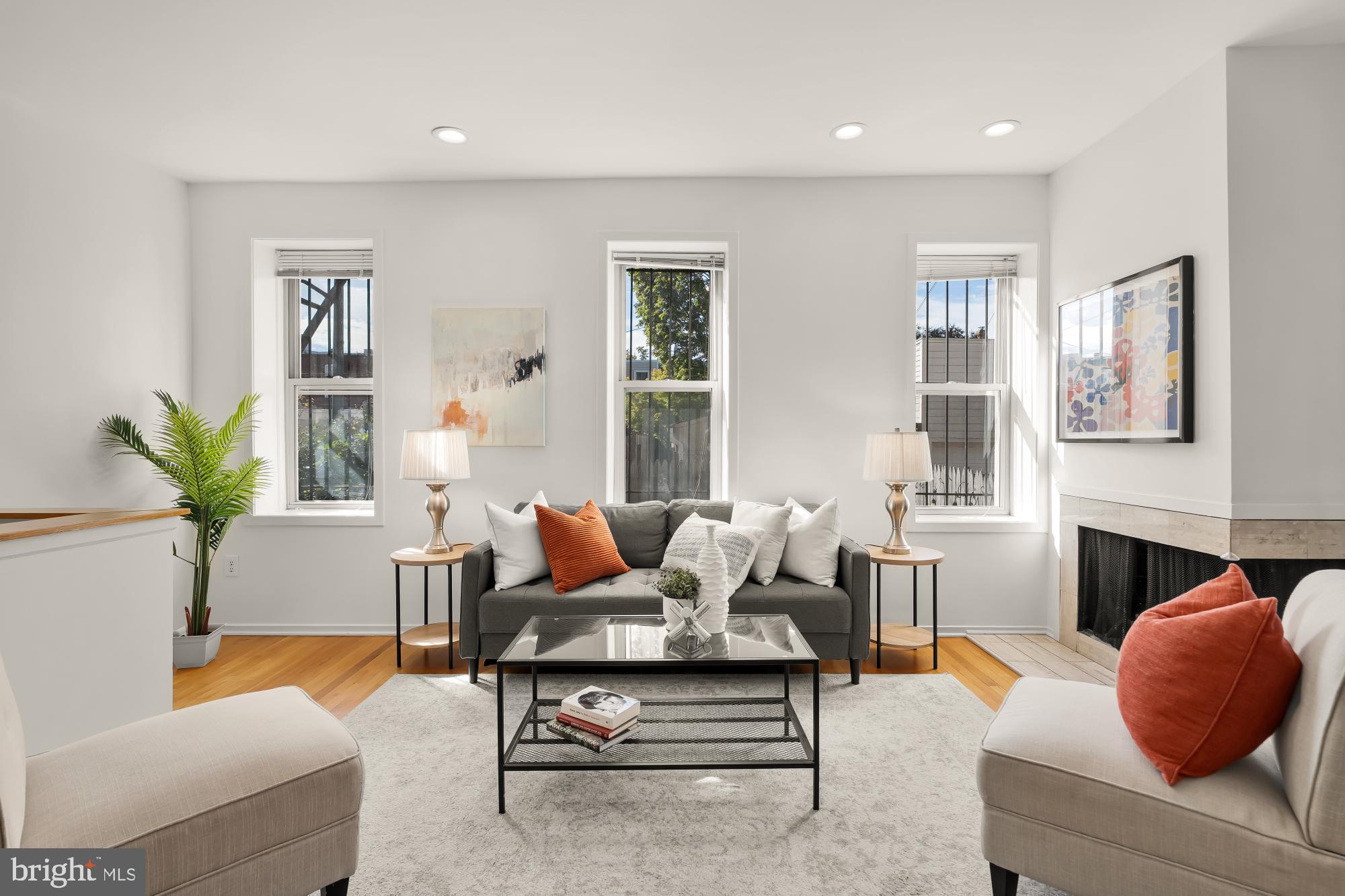 1341 East Capitol Street Southeast, Unit 107 Washington, DC 20003 - Photo 3 of 15 a living room with furniture and a potted plant