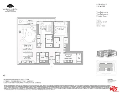 $3,995,000 | 9200 Wilshire Boulevard, Unit 201W, Beverly Hills, CA 90212
