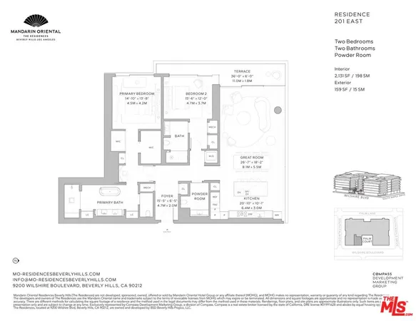 $3,995,000 | 9200 Wilshire Boulevard, Unit 201W, Beverly Hills, CA 90212