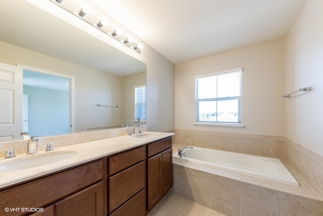 323 Aspen Pointe Road Vernon Hills, IL 60061 - Photo 8 of 12 a bathroom with a tub double sink window and mirror