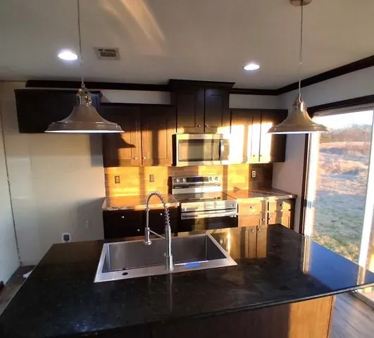 a room with lots of counter space