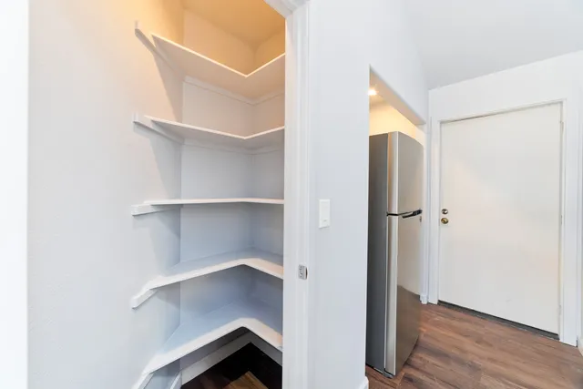 a hallway with closet