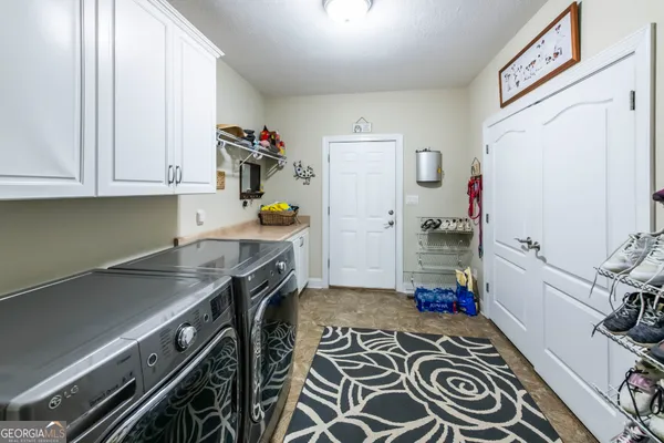 a room with storage and utility