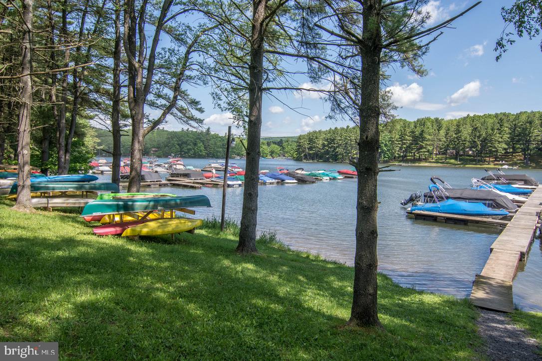 Boat docks and canoe racks for Sky Valley members.