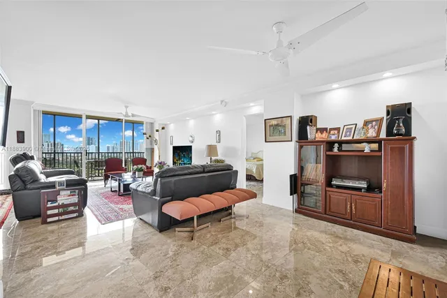 a living room with furniture and a couch