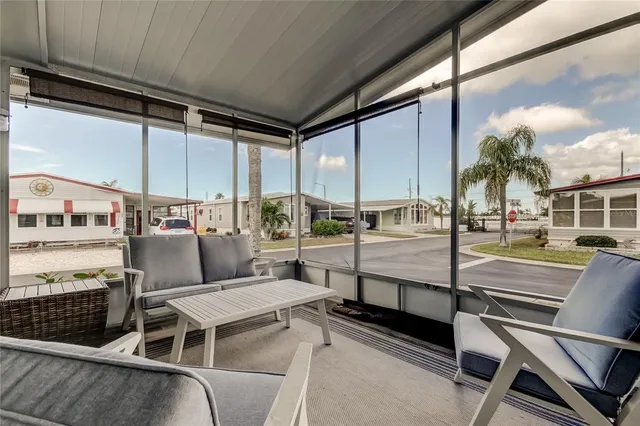 a storage room with furniture and a window
