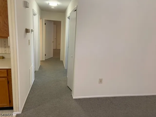 a view of a hallway with closet