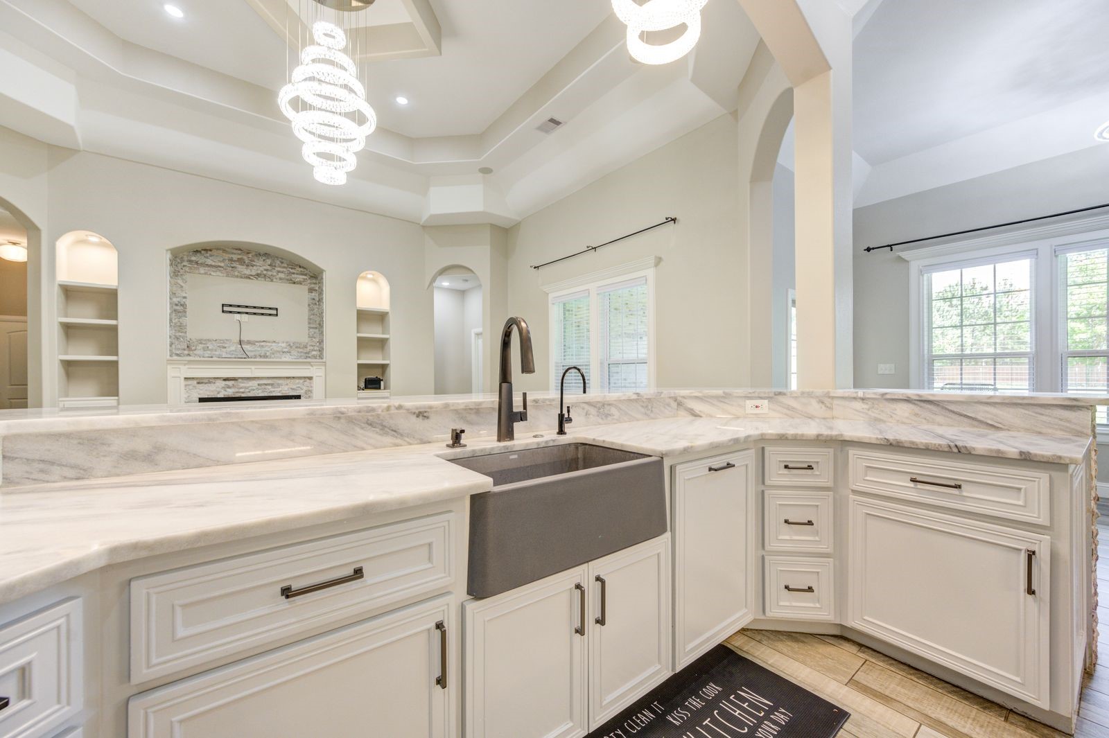21038 Angus Drive Cleveland, TX 77328 - Photo 16 of 49 a spacious bathroom with a granite countertop double vanity sink a window and a mirror