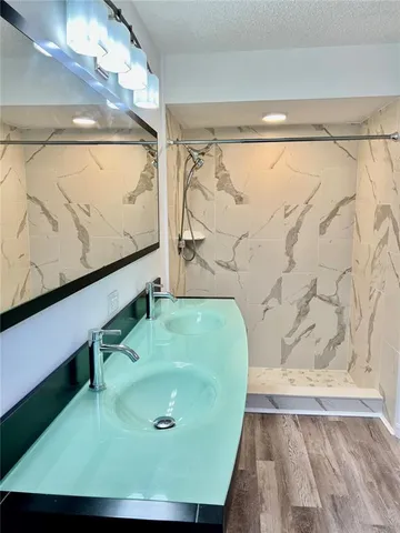 a bathroom with a shower