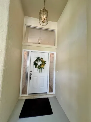 a view of a door in the hallway
