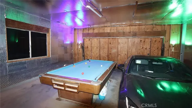 a room with pool table