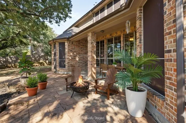 a view of backyard with green space