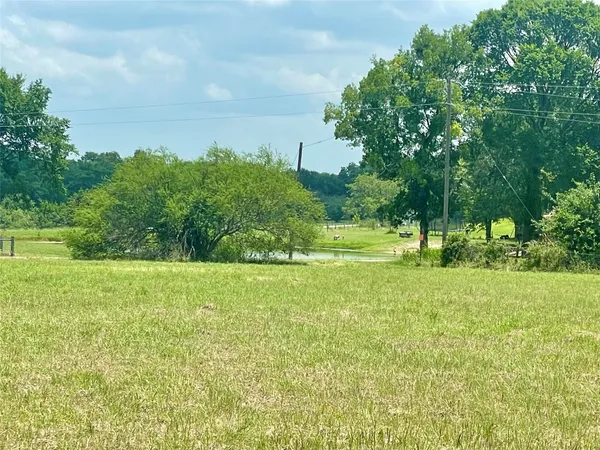 a view of field with trees in the background