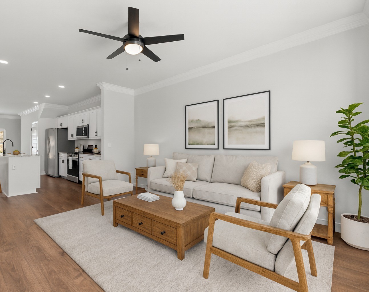 527 Rohan Drive Murfreesboro, TN 37129 - Photo 3 of 20 a living room with furniture and a view of kitchen