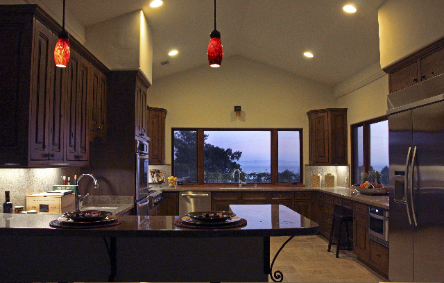 212 Alston Road Montecito, CA 93108 - Photo 3 of 19 a living room with kitchen island granite countertop furniture and a flat screen tv
