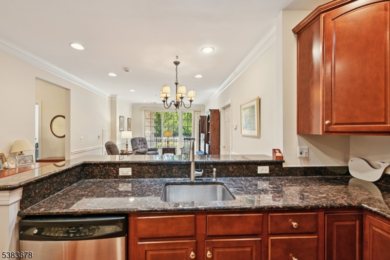 252 Victoria Drive, Unit 252 Bridgewater, NJ 08807 - Photo 7 of 26 a kitchen with granite countertop a sink a stove and cabinets