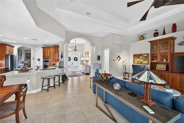 a living room with furniture