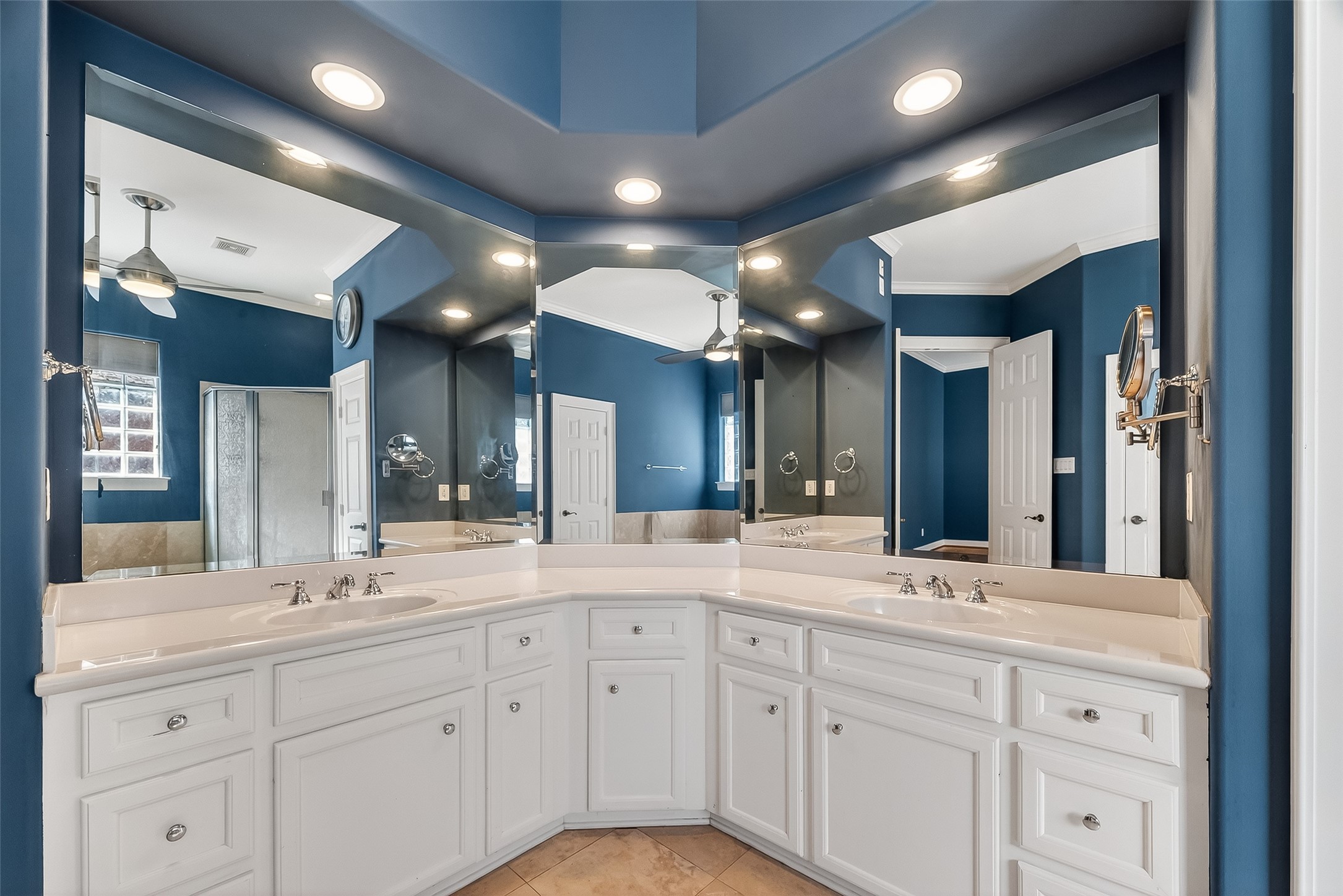 1004 Stanford Street, Unit A Houston, TX 77019 - Photo 32 of 38 wall to wall mirrors, double sinks, generous countertop space for sharing