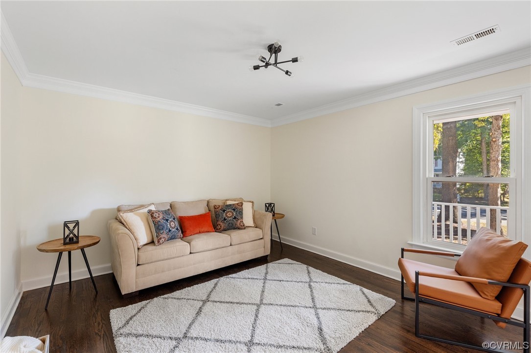 6940 Manning Road Chesterfield, VA 23832 - Photo 5 of 29 Hardwood floored living room with crown molding