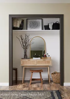 a view of living room with table and chair