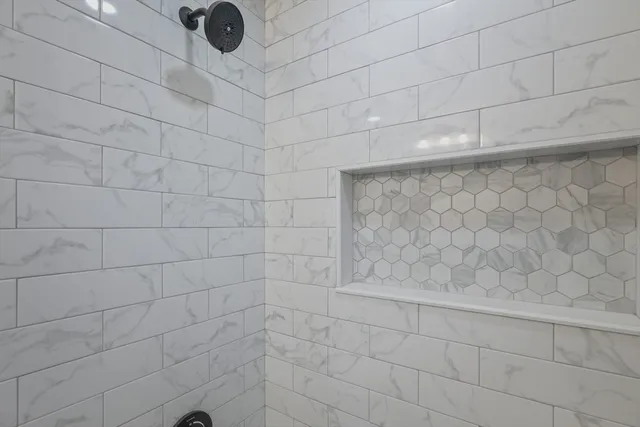 a bathroom with a shower