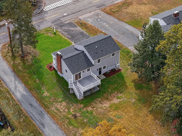 an aerial view of a house