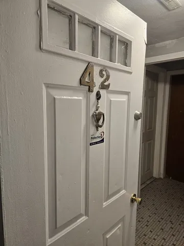 a view of front door of house