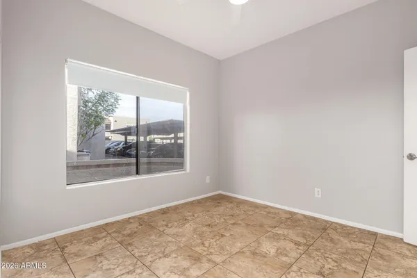 an empty room with a window