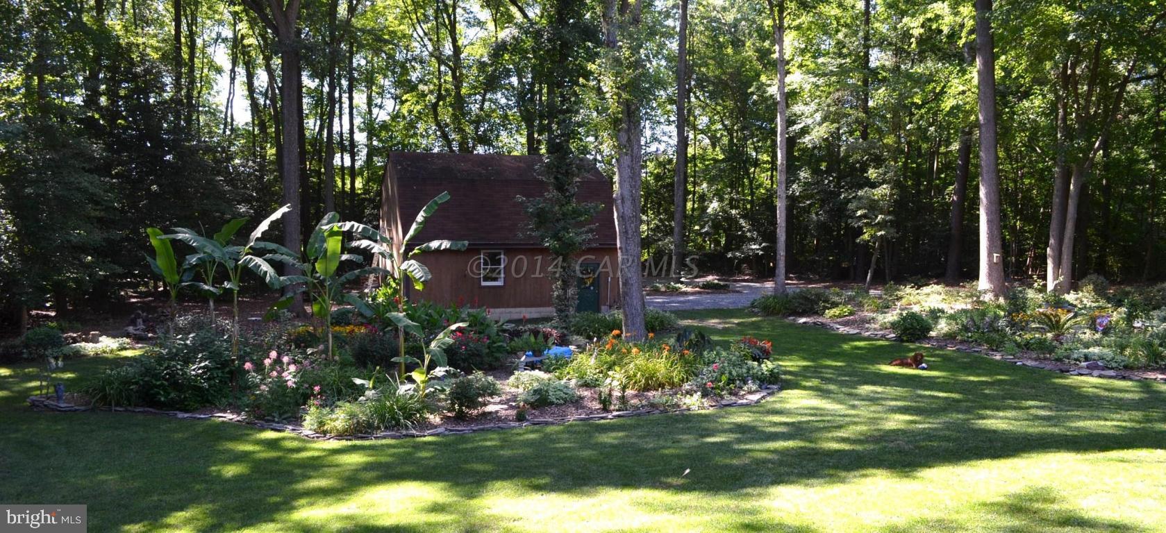 309 Silva Road Stockton, MD 21864 - Photo 55 of 67 a view of a house with a yard and garden