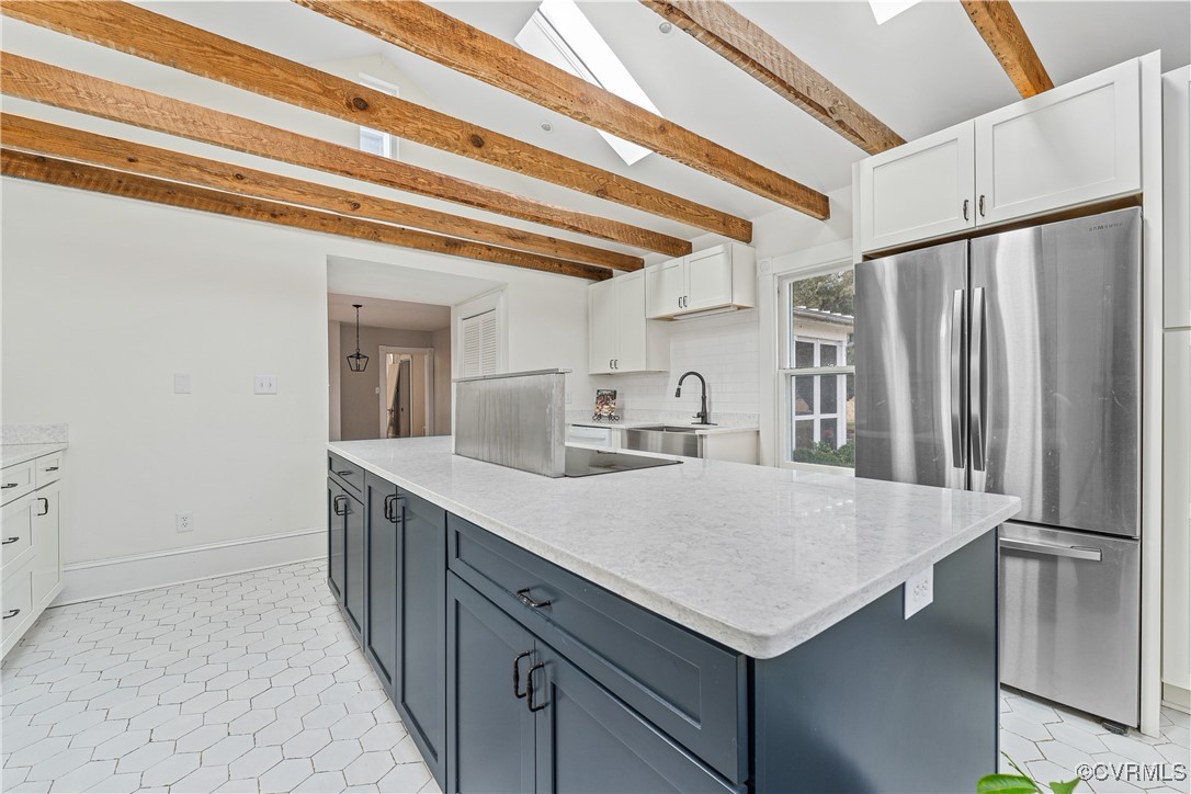 1092 Hull Neck Road Heathsville, VA 22473 - Photo 19 of 50 Kitchen with light stone counters, a sink, white c