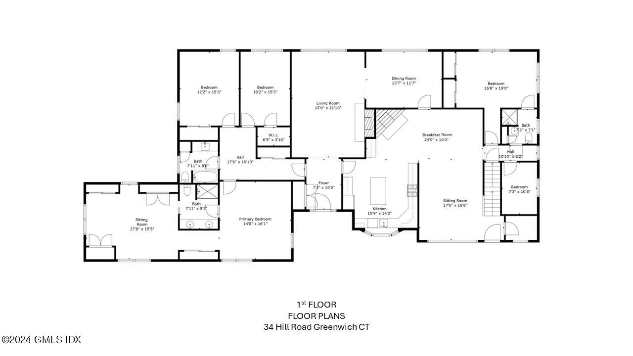 34 Hill Road Greenwich, CT 06830 - Photo 20 of 22 a picture of floor plan