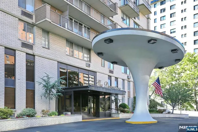 a front view of a multi story building