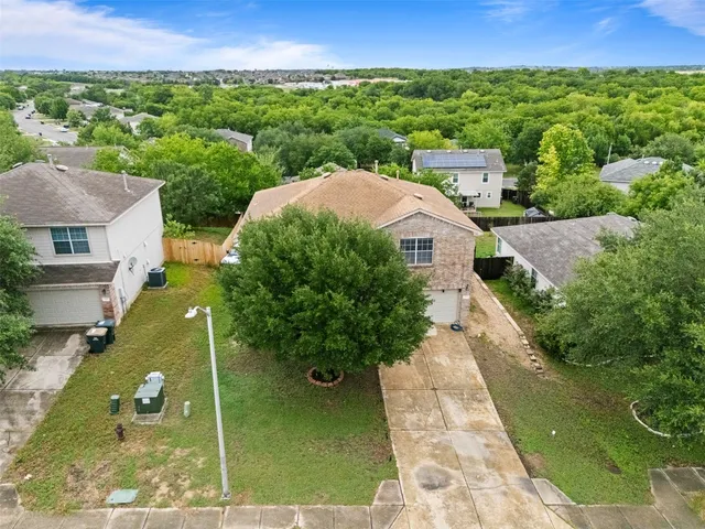 an aerial view of a house
