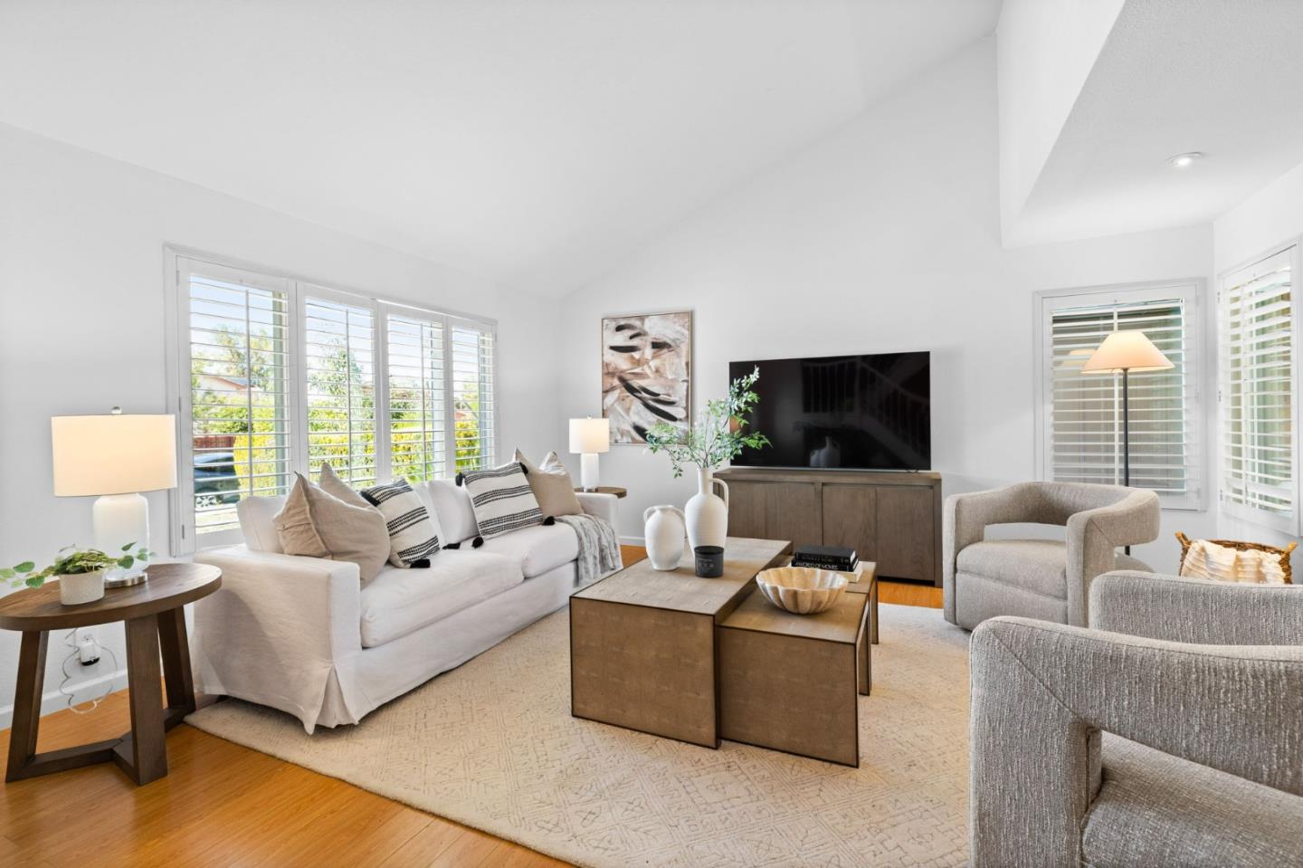 1386 Prada Court Milpitas, CA 95035 - Photo 6 of 36 a living room with furniture and a flat screen tv