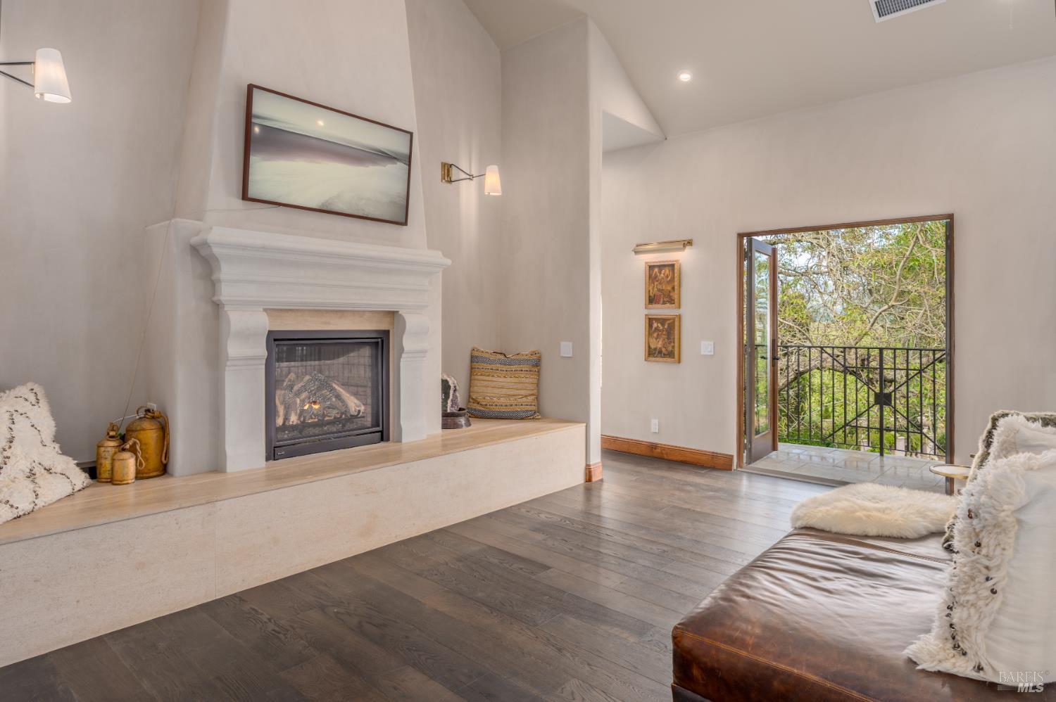 5045 Big Ranch Road Napa, CA 94558 - Photo 33 of 71 a living room with furniture and a fireplace