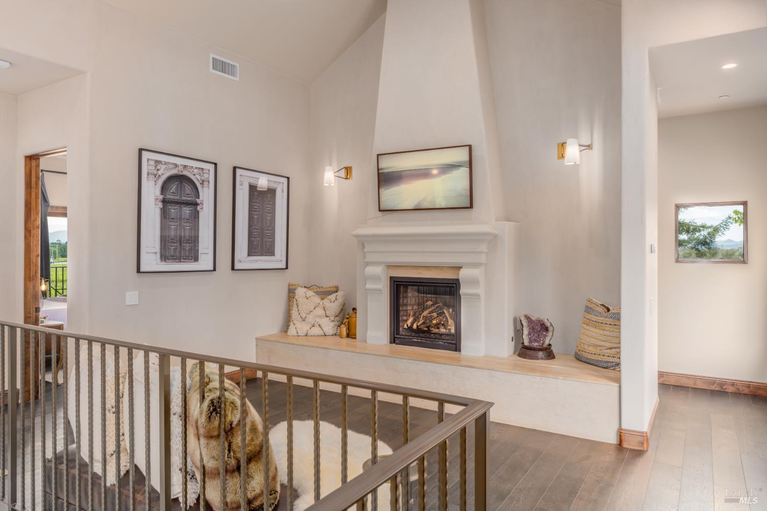 5045 Big Ranch Road Napa, CA 94558 - Photo 34 of 71 a living room with furniture and a fireplace