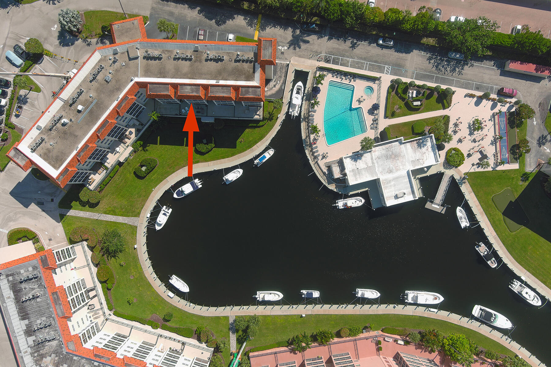 2871 North Ocean Boulevard, Unit M436 Boca Raton, FL 33431 - Photo 15 of 20 an aerial view of a swimming pool