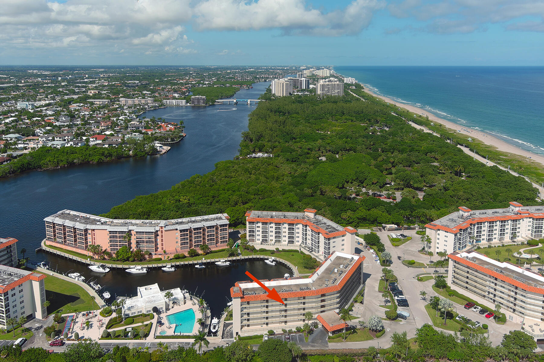 2871 North Ocean Boulevard, Unit M436 Boca Raton, FL 33431 - Photo 17 of 20 an aerial view of a house with lake view