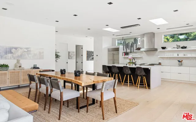 a view of a dining area with furniture