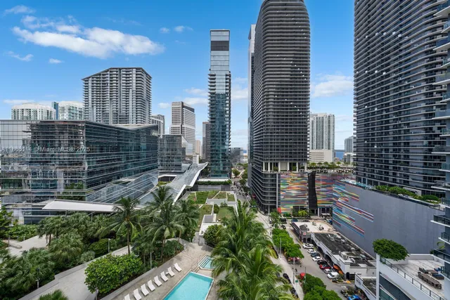 a view of a city with tall buildings